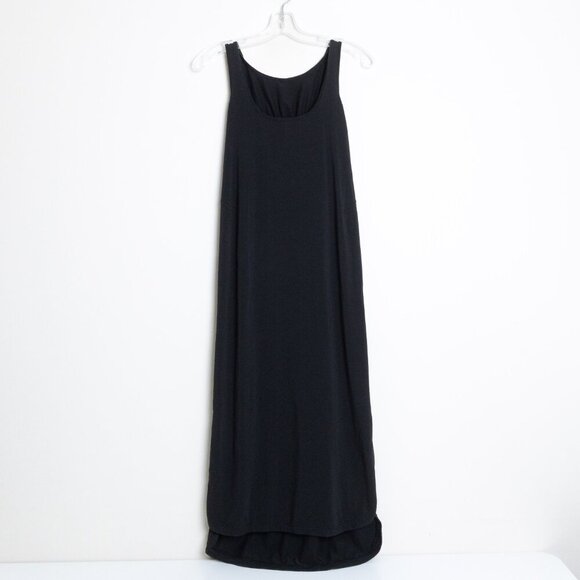 Lululemon Pima Cotton Open-Back Midi Dress Black Stretchy - Picture 3 of 11